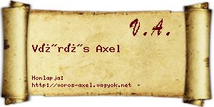 Vörös Axel névjegykártya