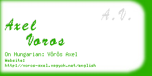 axel voros business card